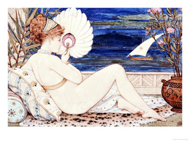 A Minton Earthenware Plaque of a Painted Female Nude, Dated 1872