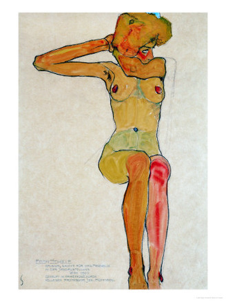 Seated Female Nude with Raised Right Arm, 1910