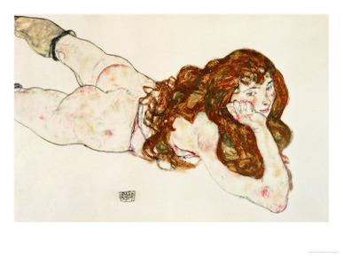 Female Nude on Her Stomach, 1917