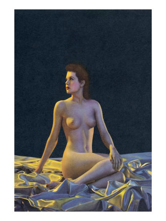 Female Nude on Gold Drapery